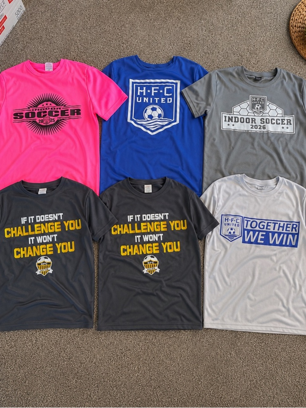 HFC Youth Soccer Practice Jersey Bundle Size Medium Lot of 6 Training Shirts